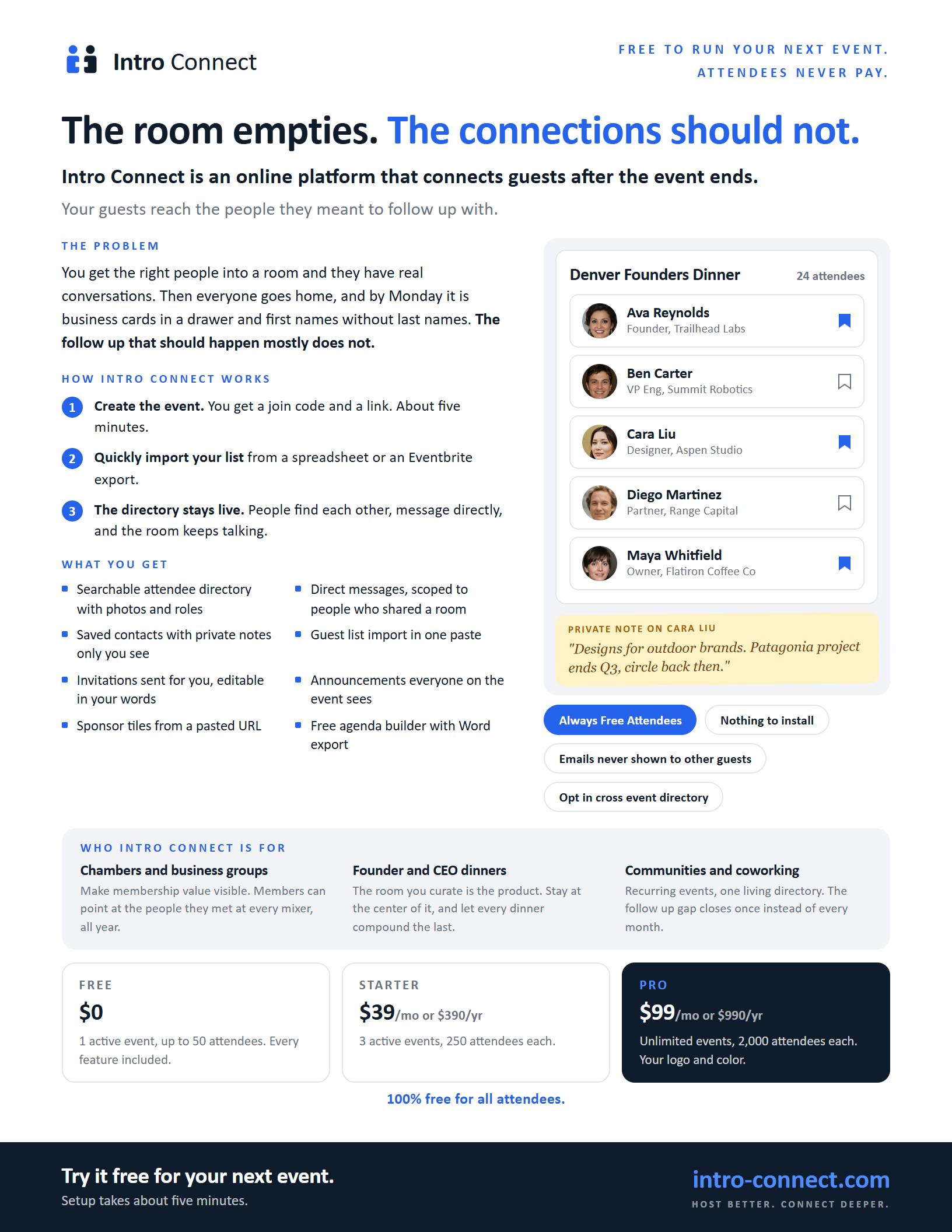 The Intro Connect one pager